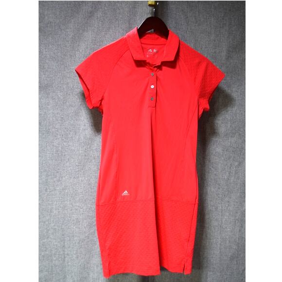 Adidas Red Textured Golf Polo Dress Size 6 - Picture 1 of 3